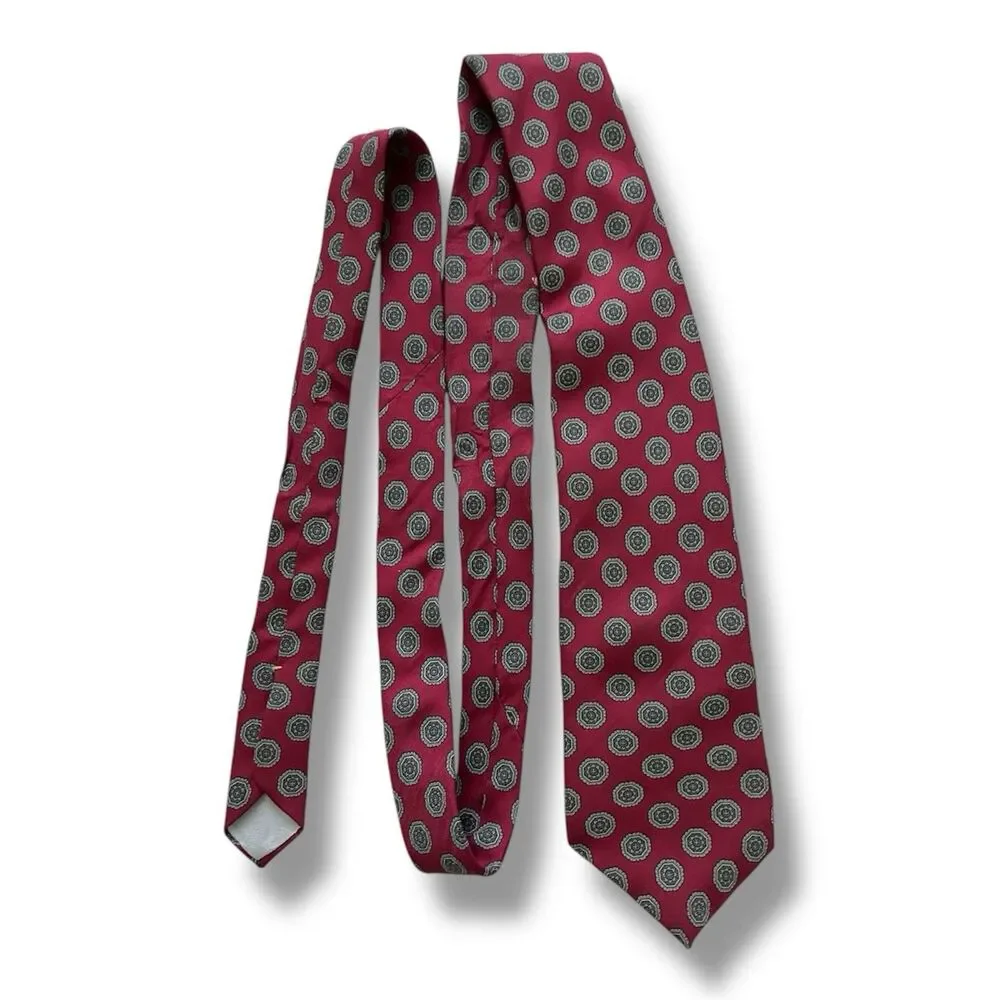 Vtg Red Men Tie 100% Silk 56” X 3.5”